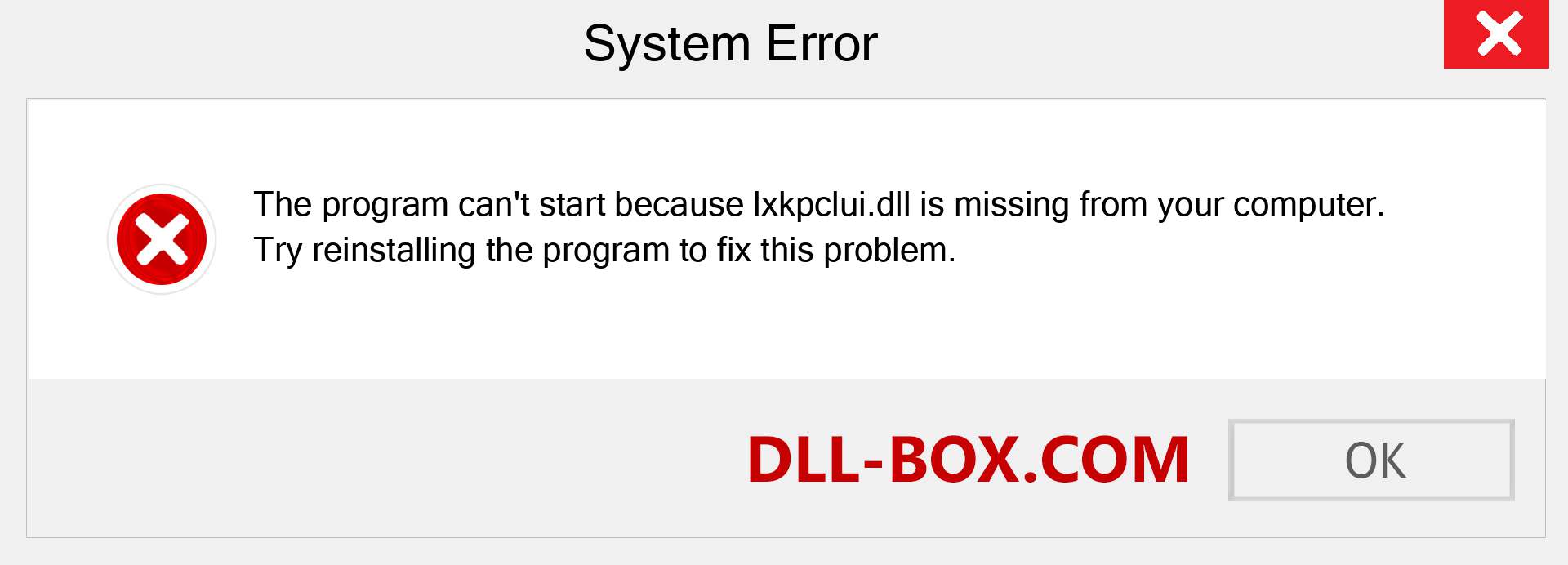  lxkpclui.dll file is missing?. Download for Windows 7, 8, 10 - Fix  lxkpclui dll Missing Error on Windows, photos, images